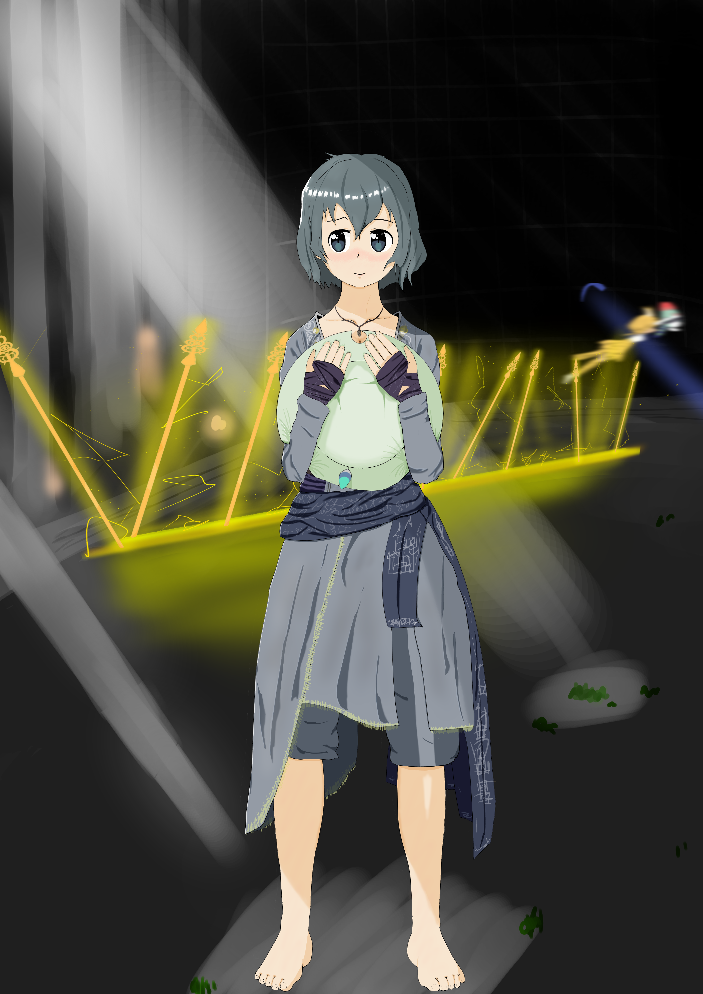 「あれ、これは？」「へっ？ 古めかしい平服、かな？」「ふるめかしいへいふく…ふるめかしいへいふく…ふるめかしいへいふく！ ふるめかしいへいふく！」「ヒントになります？」「わかんないや！」